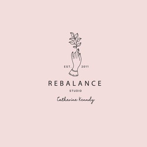 Premade Logo, Celestial Logo, Logo Design, Hand Flower Logo, Beauty Studio Logo, Hands logo,Brand design, Flower in Hands logo, Beauty Logo