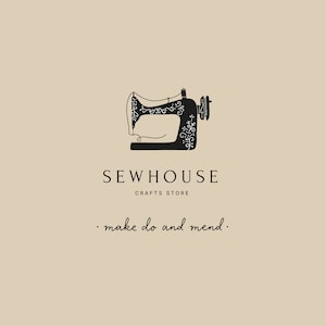 Premade Logo, Stamp logo, Logo Design, Logo Template, Sewing Logo, Antique Logo, Crafts Logo,Small Business, Sewing Machine Logo,Needle Logo