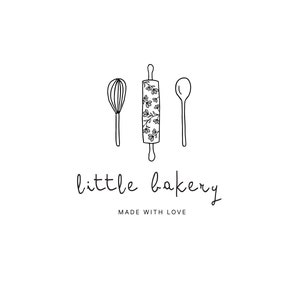 Premade Logo, Logo Design, Premade Logo Template, Rolling Pin Logo, Bakery Logo, Cake Logo, Cafe Logo, Pie Logo, Bread Logo, Feminine Logo