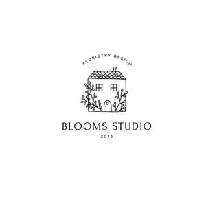 Premade Logo, Flower House Logo, Cottage Logo, Barn Logo, House Logo, Minimalist Logo,Floral Logo,Cottage-core Logo,Animal Logo,Flower Logo