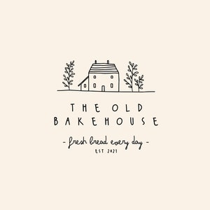 Premade Logo, Stamp logo, Floral House Logo Design, Cottage Logo, Barn Logo, House Logo, Minimalist Logo, Floral Logo, Cottage, Barn,