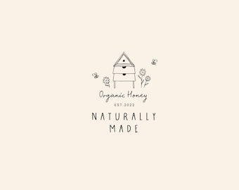 Premade Logo, Stamp logo, Beekeeper Logo, Farm Logo, Organic Logo, Bee Logo, Beehive Logo,Barn Logo, Flower Garden Logo, Hive Logo, Bee Logo