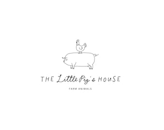 Logotipo prediseñado, logotipo de pollo, diseño de papelería, logotipo de granja, logotipo orgánico, logotipo minimalista, logotipo de cerdo, logotipo de granja, logotipo de animal, logotipo de granero, granja