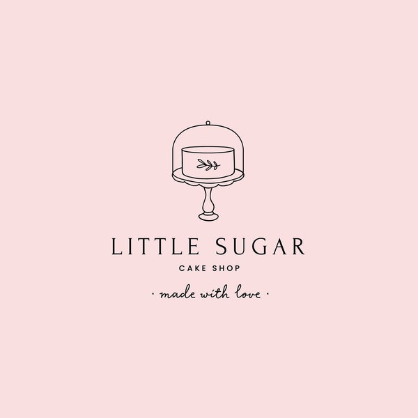 Premade Logo, Stamp logo, Logo Design, Premade Logo Template, Branding, Flower Logo, Cake Logo, Brand Design, Bakery Logo, Cafe Logo