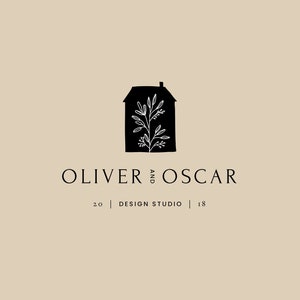Premade Logo, Stamp logo, Floral House Logo Design, Premade Logo Template, Flower Plant Logo, House Logo, Minimalist Logo, Floral Logo