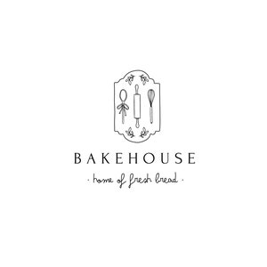 Premade Logo, Rolling Pin Logo, Bakery Logo, Cake Logo, Cafe Logo, Pie Logo, Bread Logo, Feminine Logo, Whisk Logo, Baker Logo, Spoon Logo