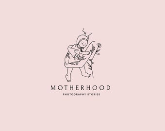 Premade Logo, Motherhood Logo, Birth Photography, Vintage Logo, Vintage Logo, Baby Hat Logo, Breastfeeding, Doula Logo, Placenta Logo