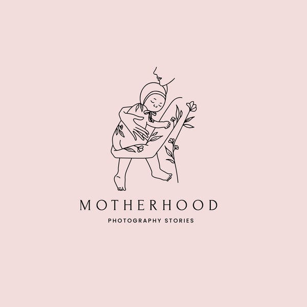 Premade Logo, Motherhood Logo, Birth Photography, Vintage Logo, Vintage Logo, Baby Hat Logo, Breastfeeding, Doula Logo, Placenta Logo