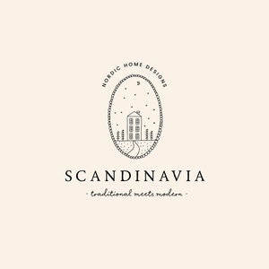 Premade Logo, Stamp logo, Floral House Logo Design, Cottage Logo, Barn Logo, House Logo, Minimalist Logo, Floral Logo,Cottage Logo,Barn Logo