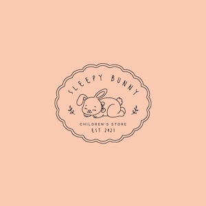 Premade Logo, Stationery Design, Nursery Logo, Hare Logo, Baby Logo, Hare Logo, Bunny Logo, Rabbit Logo, Easter Bunny Logo, Children&#39;s Logo