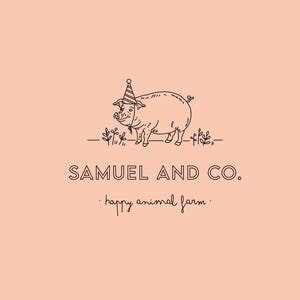 Premade Logo, Stamp logo, Stationery Design, Farm Logo, Organic Logo, Minimalist Logo, Pig Logo, Farm Logo, Animal Logo, Barn Logo,Homestead
