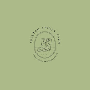 Premade Logo, Stamp logo, Boots Logo, Farm Logo, Floral Logo, Rubber Boots Logo, Rain Boot Logo, Farm Logo, Wellingtons Logo, Barn Logo