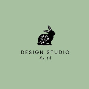 Premade Logo, Hare logo, Scandinavian Logo, Farm Logo, Organic Logo, Hygge Logo, Hare Logo, Bunny Logo, Rabbit Logo, Easter Bunny Logo