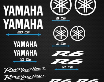 YAMAHA R6 glanzende vinylstickerset in diverse kleuren