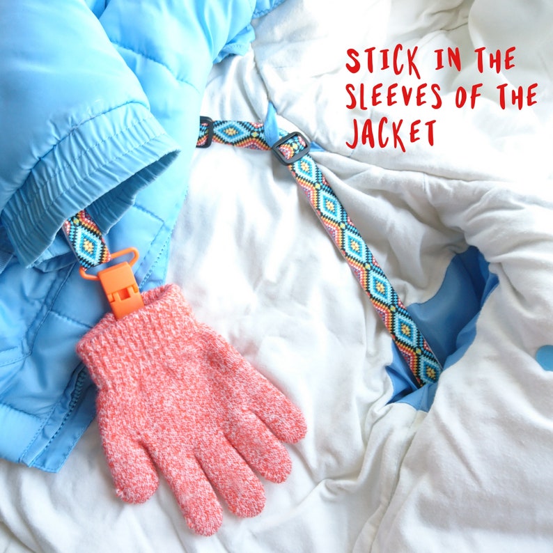 Mitten clips gloves straps Kids mittens savers Adjustable Etsy