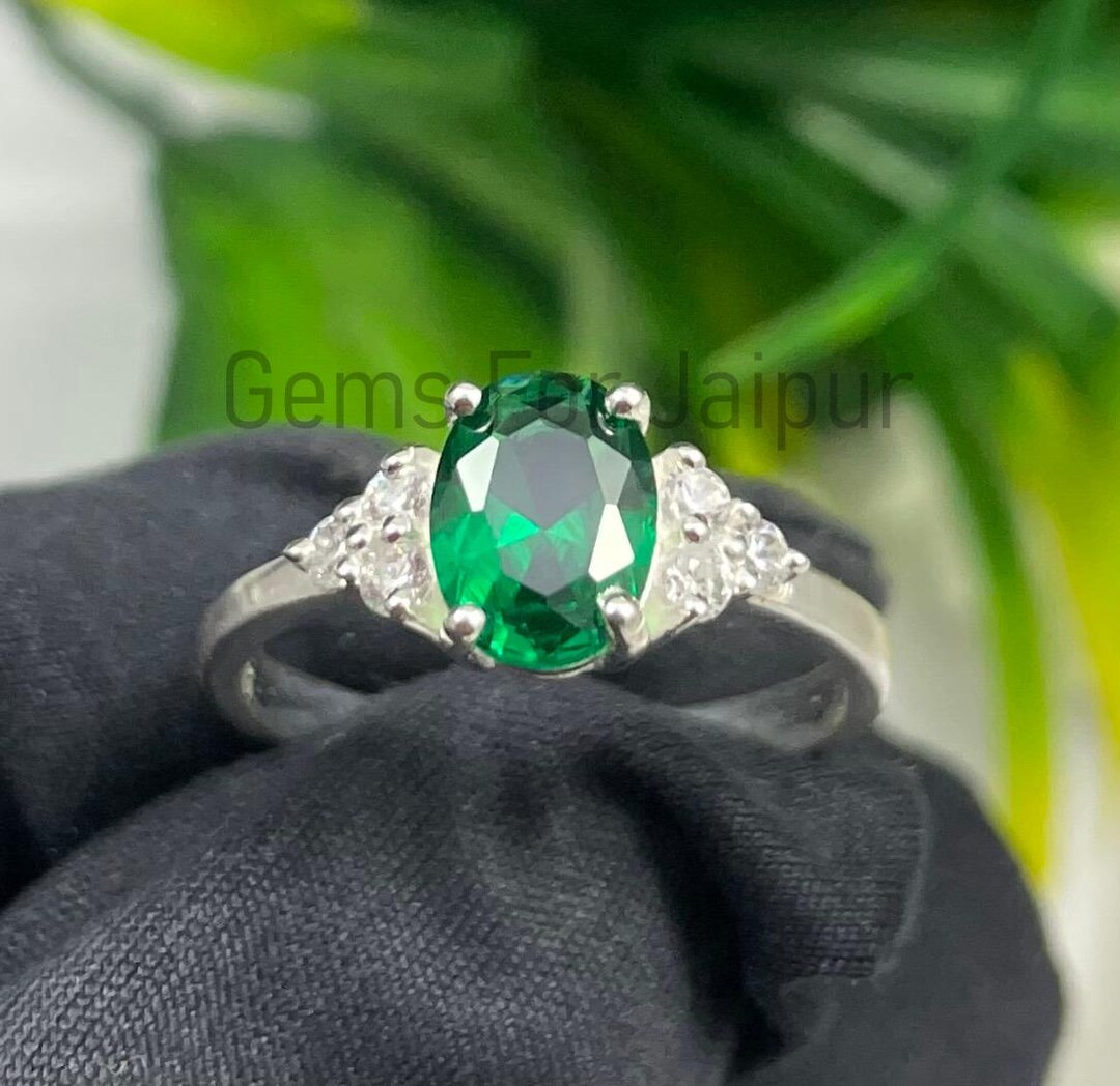 Echter Smaragd Goldring 14K Gold Vermeil Lab Smaragd Verlobungsring Echter Smaragd Goldring 14K Gold Vermeil Lab Smaragd Verlobungsring