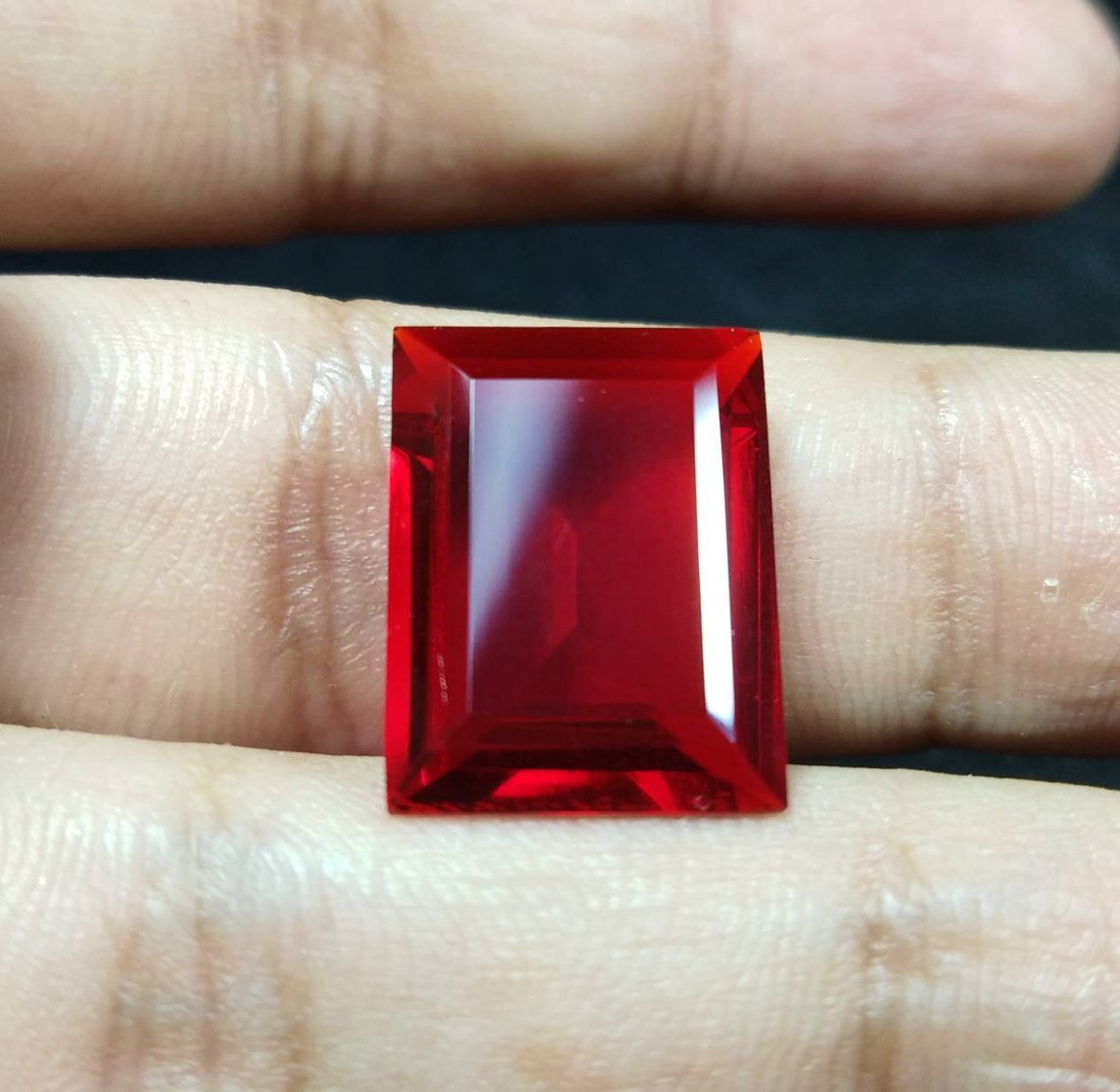 High Quality Lab Created Ruby Loose Gemstone 12X16 MM Baguette Etsy