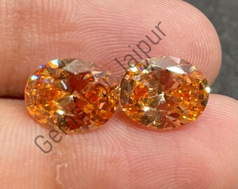 2 Pcs AAA Quality Moissanite Loose Gemstone, 8X10 MM Oval Faceted Yellow Moissanite, Pairs Moissanite, Jewelry Gemstone, Gift For Her