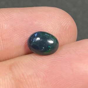 Amazing Natural Ethiopian Welo Fire Black Opal Loose Gemstone, 0.60 Carat Oval Multi Fire Opal Cabochon, Ring Size Opal, Jewelry Gemstone