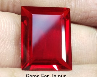 Amazing Red Ruby Baguette Shape Loose Gemstone, Top Quality 12X16 MM Faceted Ruby Gemstone, Ruby Jewelry Gemstone, All Size Available