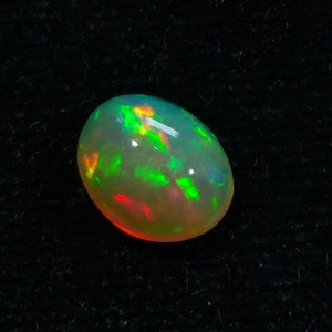 100% Natural Certified Ethiopian Welo Fire Opal Loose Gemstone, 1.90 Carat Oval Multi Fire Opal Cabochon, Ring Size Opal, Jewelry Gemstone