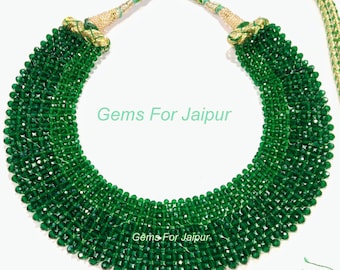 Emerald Hydro Beads Necklace AAA Quality Gemstone Necklace Green Emerald Mat Necklace 13 Inch Long & 2-3 MM Beads Size Necklace