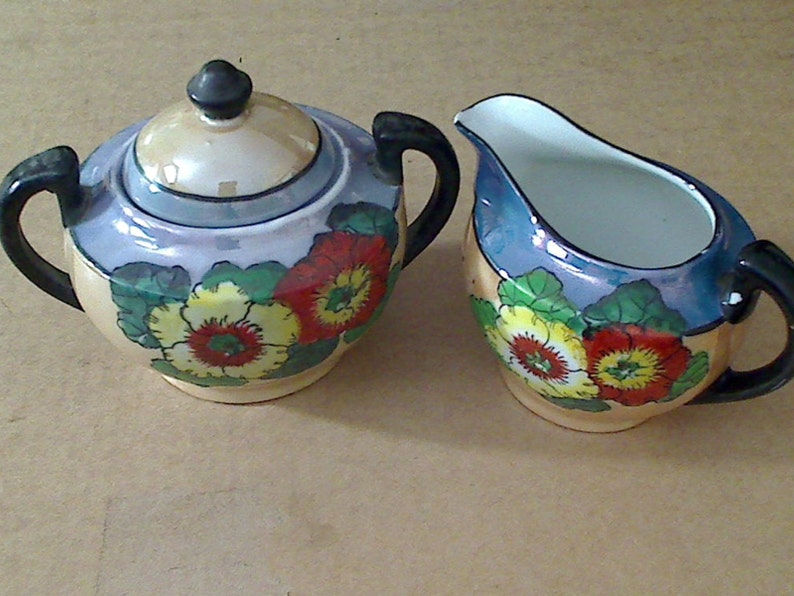 1940-50 Era CERAMIC SUGAR /& CREAME Set From Japan Floral Design