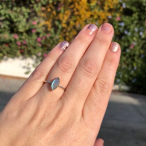 Ring, Labradorite, Marquise, Sterling Silver