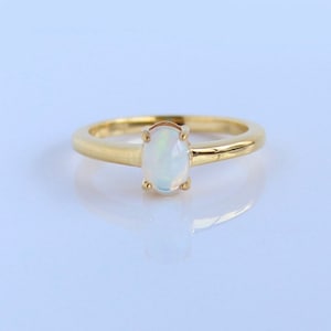 Oval Welo Ethiopian Opal Ring: 22k Gold Vermeil, Sterling Silver