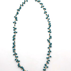 Necklace Green Turquoise Cluster Chain Beaded