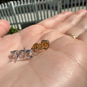 Sterling Silver XO Stud Earrings: Gold Vermeil Kisses & Hugs