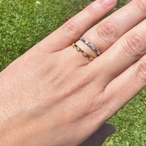 Sterling Silver or Gold Vermeil White Topaz 4 Stone Ring, Minimal Gemstone Jewelry, Geometric Ring, Festival Jewelry