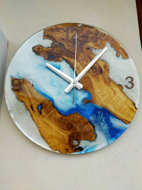 Epoxy clock Resin clock Clock for wall Epoxy Wall Clock Etsy