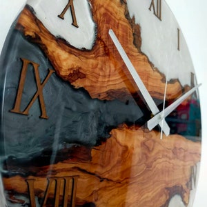 Unique Handmade Wooden and Epoxy Resin Wall Clocks
