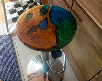 Bar Stool Top Epoxy Bar Stool Top Resin Bar Stool Top Etsy