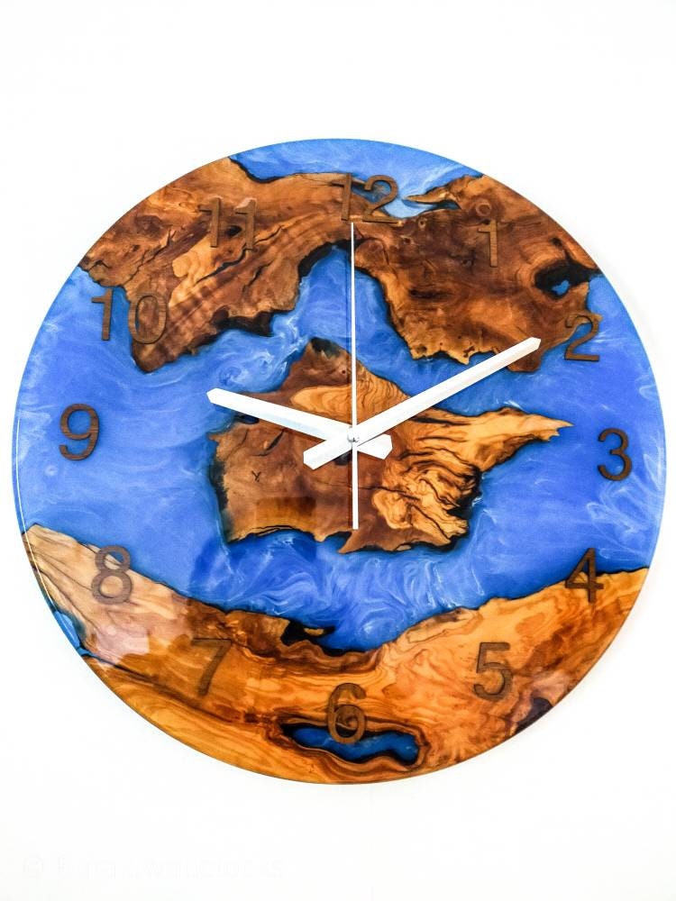 Epoxy clock Resin clock Clock for wall Extra Large wall Etsy