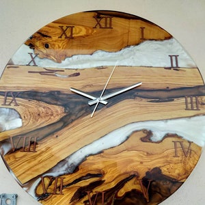 Unique Handmade Wooden and Epoxy Resin Wall Clocks