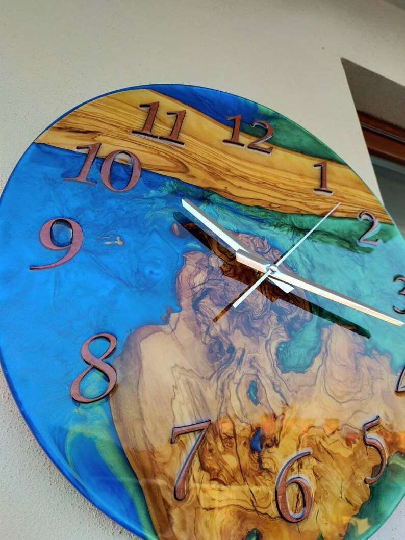 Epoxy Clock Resin Clock Clock for Wall Epoxy Wall Clock Etsy India