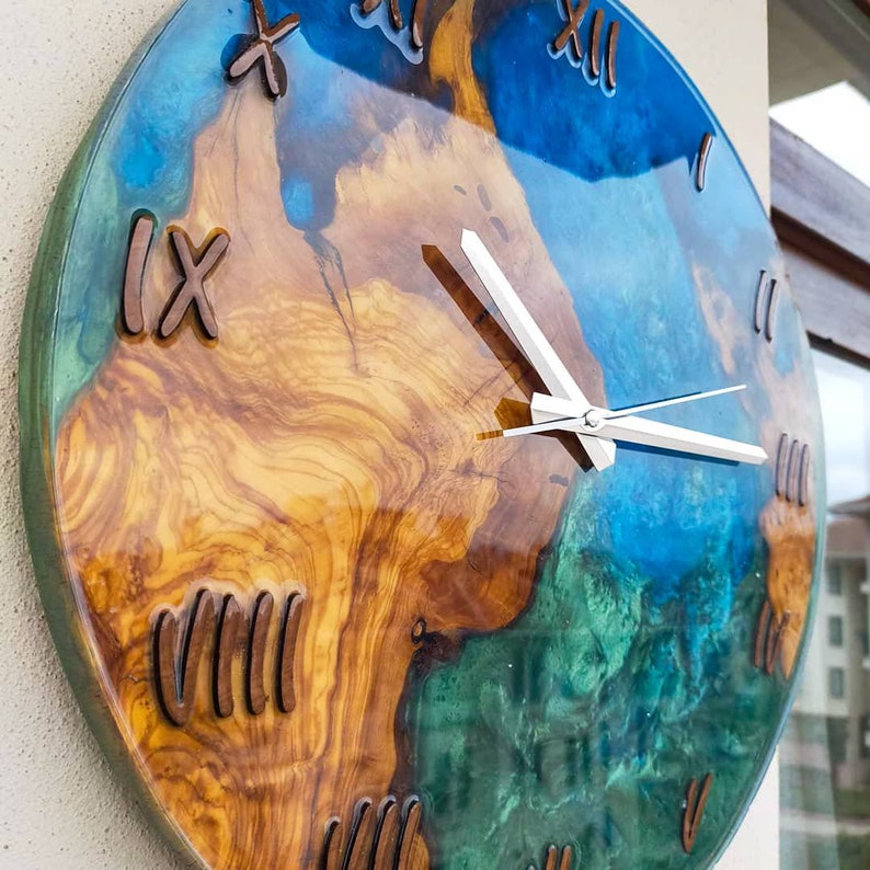 Epoxy Clock Resin Clock Clock for Wall Unique Wall Clock as Etsy