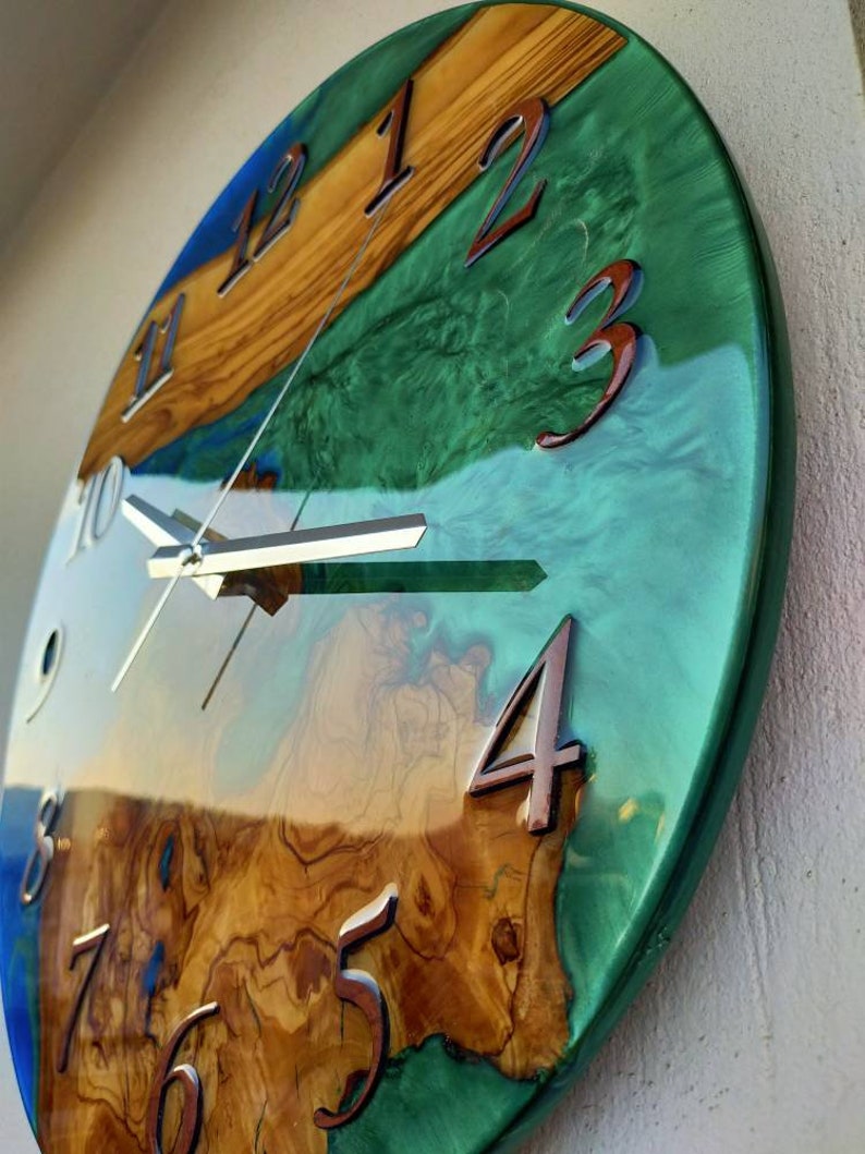 Epoxy Clock Resin Clock Clock for Wall Epoxy Wall Clock Etsy India