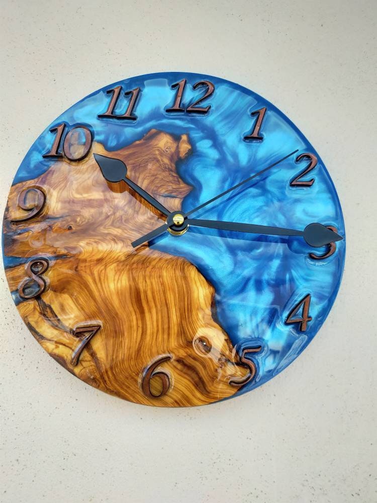 Home & Living Resin Art 14 Clock Acrylic Pour Painting Oversized Wall