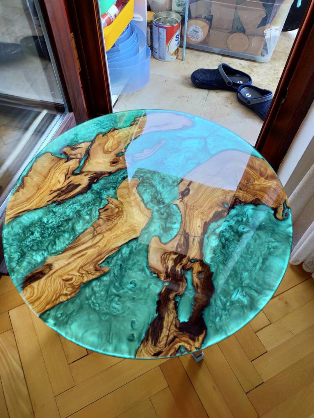 Modern Epoxy River Dining Table Top Handcrafted Wood Resin Etsy