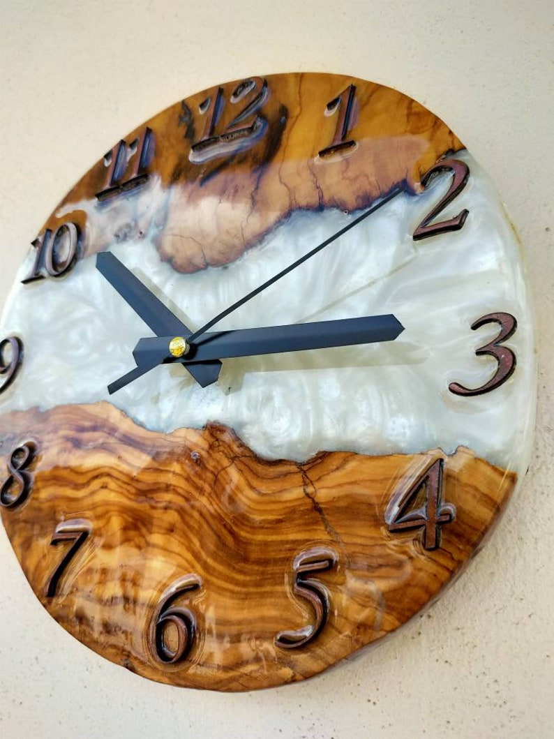 Epoxy Wall Clock Resin Wall Clock Wooden Wall Clock Etsy