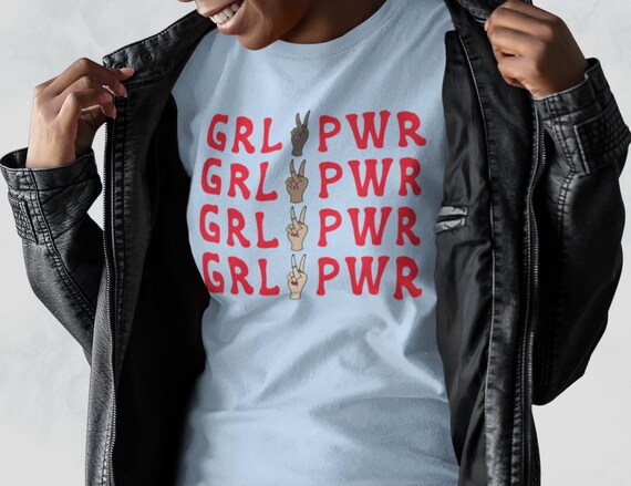 Girl Power shirt women, GRL PWR feminist t-shirt, retro peace hands inspirational shirt, equal rights top, cute future is female graphic tee