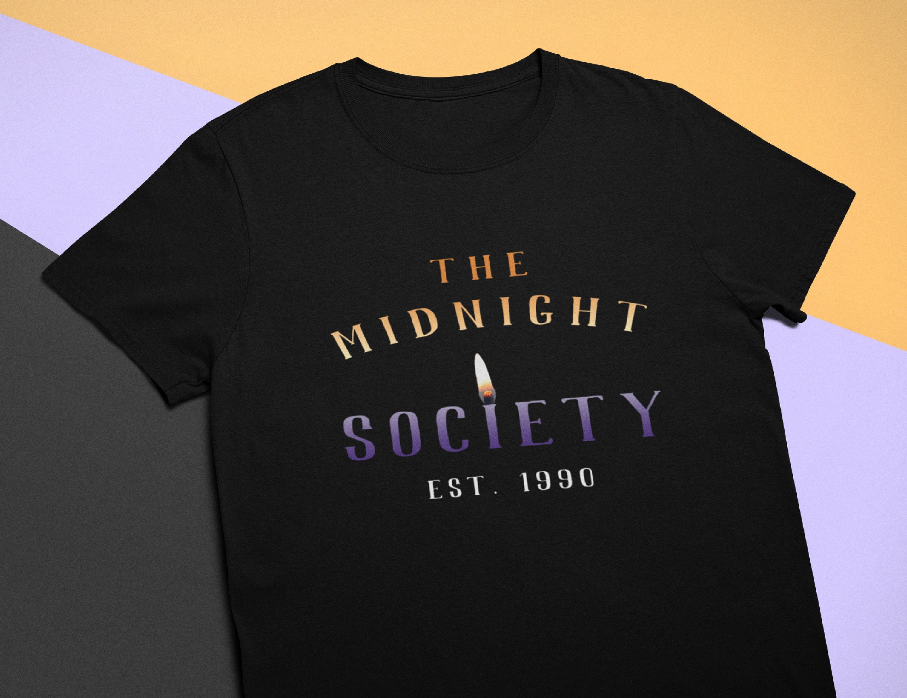 Midnight Society Shirt, funny 90s retro shirt, Halloween Party T-Shirt men or women, Afraid Dark Camping Unisex Graphic Tee, Campfire Shirt