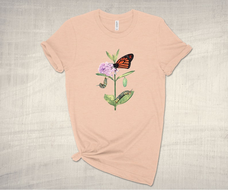 Monarch Butterfly Shirt Vintage Nature Art Tshirt Cute Etsy