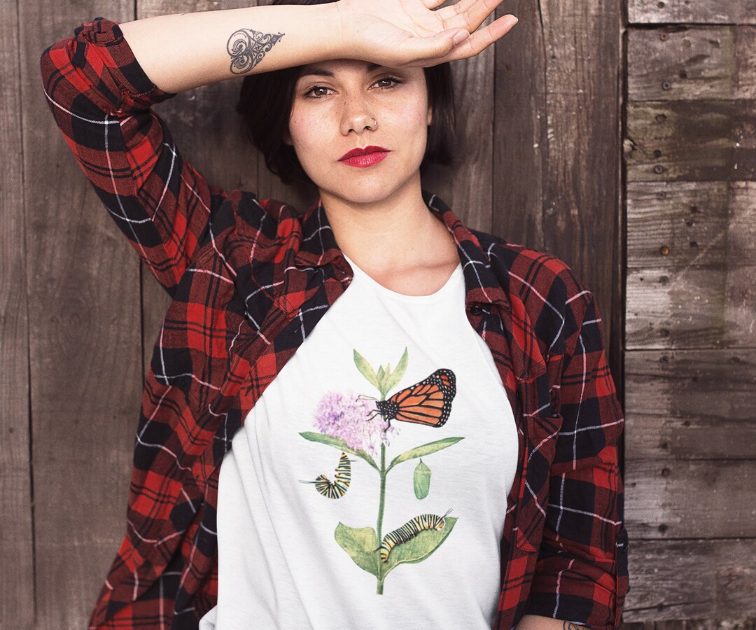 Monarch Butterfly Shirt Vintage Nature Art T-shirt Cute - Etsy