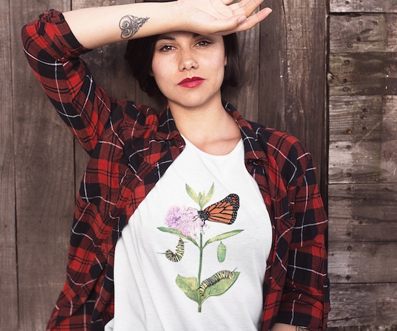 Plant Milkweed T-Shirt Monarch Butterfly Tee Caterpillar Tee Plant Milkweed T-Shirt Monarch Butterfly Tee Caterpillar Tee