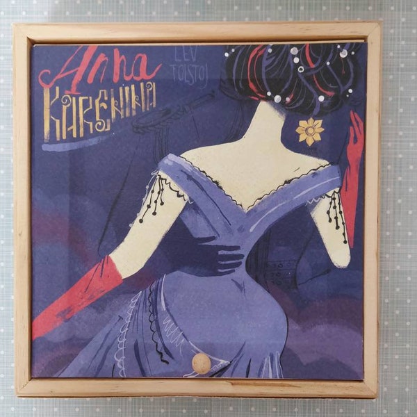 Wooden jewelry box bookcover "Anna Karenina"
