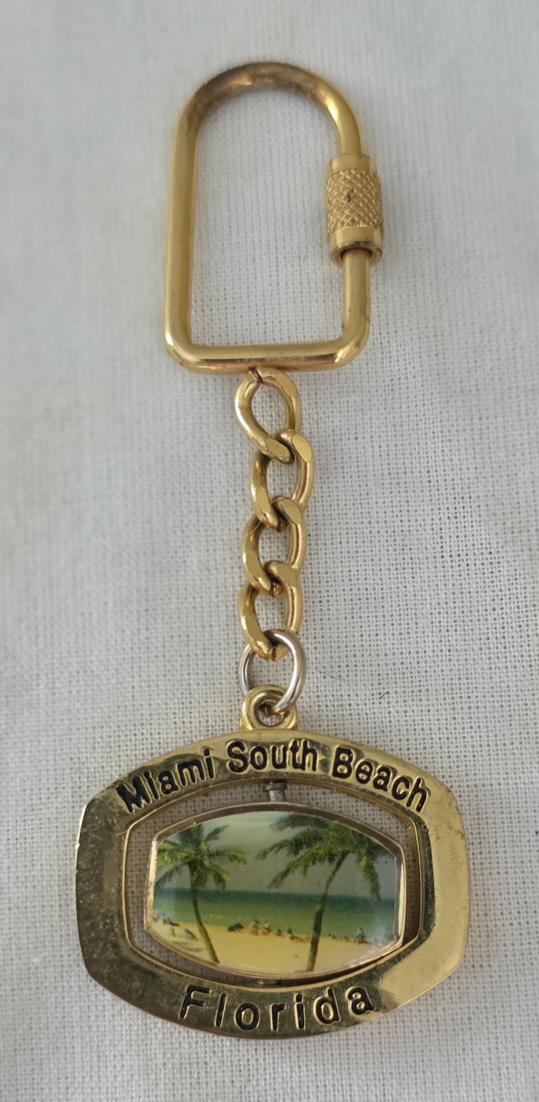 Vintage 1990s Spinner Miami South Beach Florida Metal Key Chain - Etsy